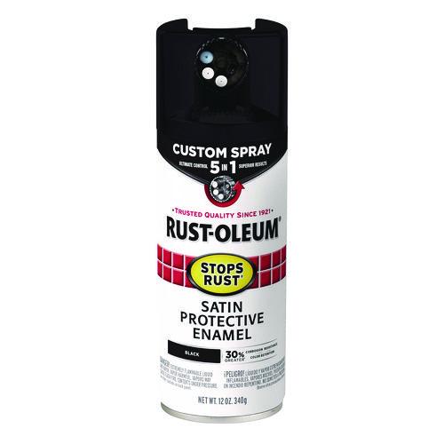 Stops Rust 5-in-1 Spray Paint, Satin Black, 12 Oz Aerosol Can