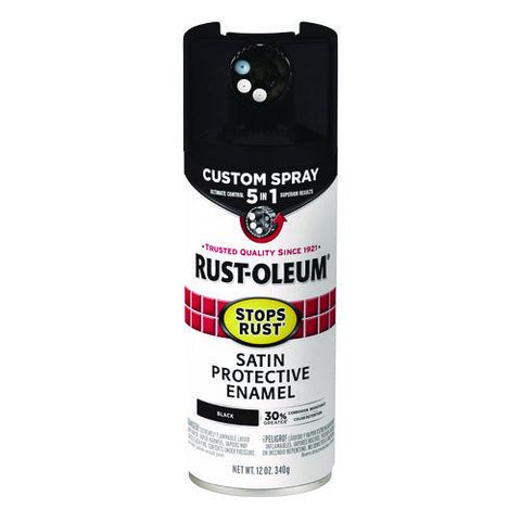 Stops Rust 5-in-1 Spray Paint, Satin Black, 12 Oz Aerosol Can