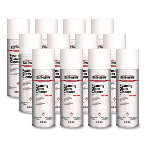 Pro Foaming Glass Cleaner Aerosol, 20 Oz Aerosol Spray, 12/carton
