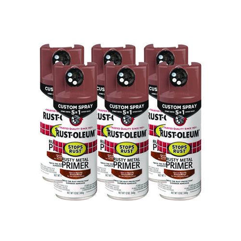 Stops Rust 5-in-1 Spray Paint, Rusty Metal, 12 Oz Aerosol Can, 6/carton