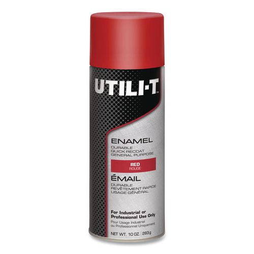 Utili-t Spray Paint, Red, 10 Oz Aerosol Can, 6/carton