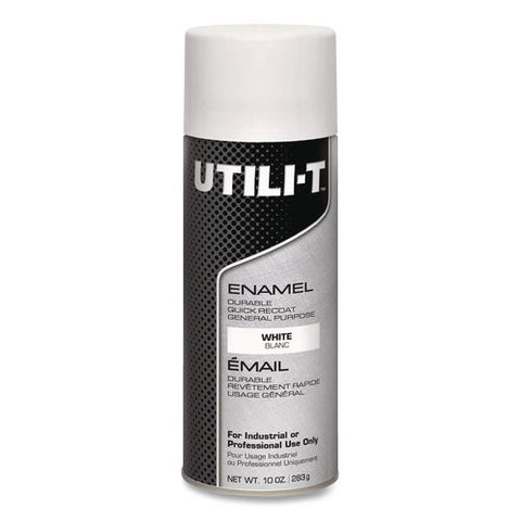 Utili-t Spray Paint, White, 10 Oz Aerosol Can, 6/carton