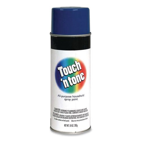 Touch'n Tone Spray Paint, Gloss Blue, 10 Oz Aerosol Can, 6/carton