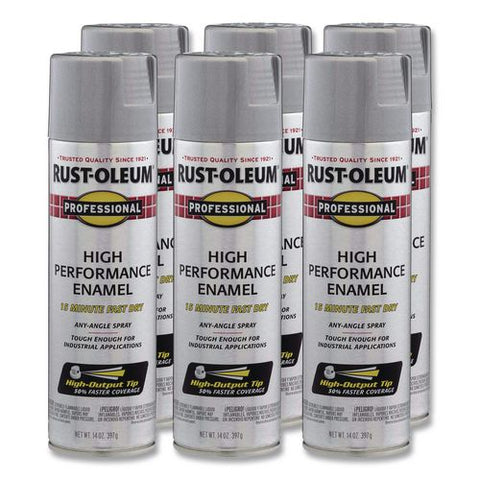 Professional Spray Paint, Metallic Aluminum, 14 Oz Aerosol Can, 6/carton