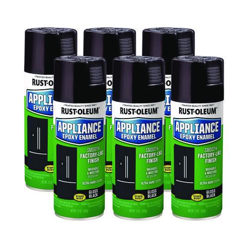 Specialty Appliance Epoxy Spray Paint, Gloss Black, 12 Oz Aerosol Can, 6/carton