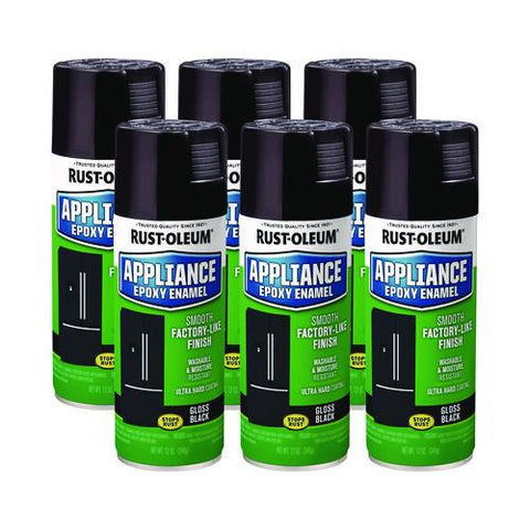 Specialty Appliance Epoxy Spray Paint, Gloss Black, 12 Oz Aerosol Can, 6/carton