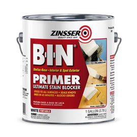 Bin Shellac-base Interior And Spot Exterior Primer, Interior, Flat White, 1 Gal Bucket/pail, 4/carton