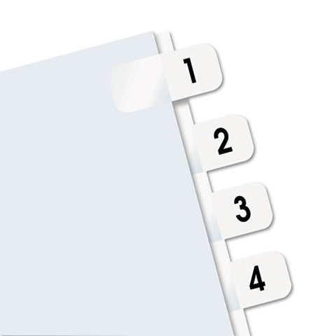 Legal Index Tabs, Preprinted Numeric: 1 To 10, 1/12-cut, White, 0.44" Wide, 104/pack