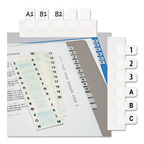 Legal Index Tabs, Preprinted Alpha: A To Z, 1/12-cut, White, 0.44" Wide, 104/pack