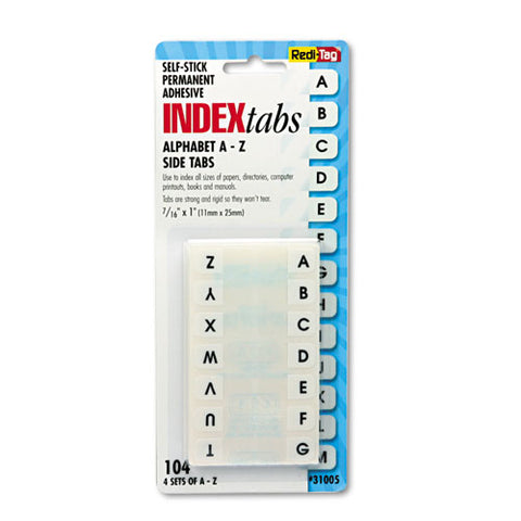 Legal Index Tabs, Preprinted Alpha: A To Z, 1/12-cut, White, 0.44" Wide, 104/pack