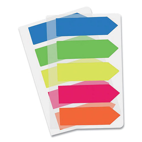 Removable Small Arrow Page Flags, Blue, Green, Orange Pink, Yellow, 125/pack