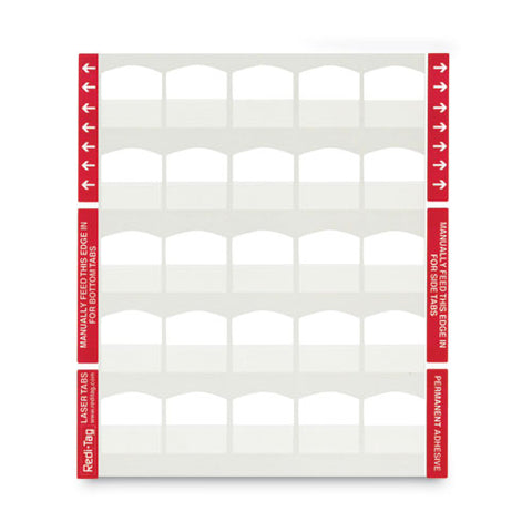 Laser Printable Index Tabs, 1/5-cut, White, 1.13" Wide, 100/pack