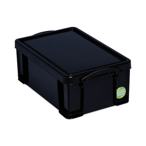 9.51 Qt. Latch Lid Storage Tote, 15.55" X 10.04" X 6.1", Solid Black