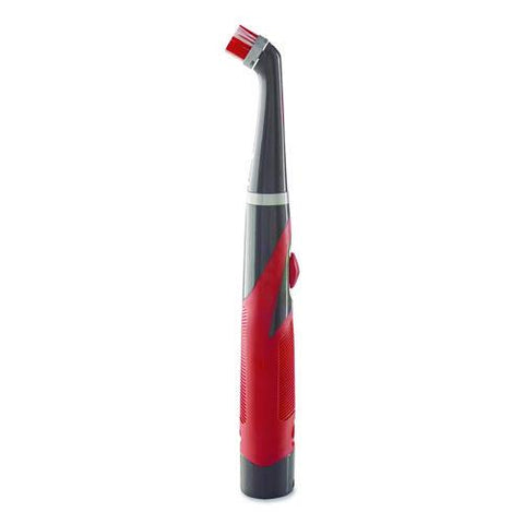Multi-purpose Cordless Battery Power Scrubber, Red/white Nylon Bristles, 12.68" Brush, 7" Red/black Handle