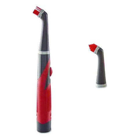 Reveal Power Scrubber, Red/white Nylon Bristles, 1.73" Brush, Red Plastic Handle