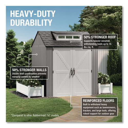 Storage Shed, 337 Cu Ft, 7 Ft X 10 Ft X 8 Ft, Brown