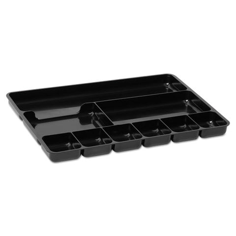 Regeneration Nine-section Drawer Organizer, 14 X 9.13 X 1.13, Plastic, Black