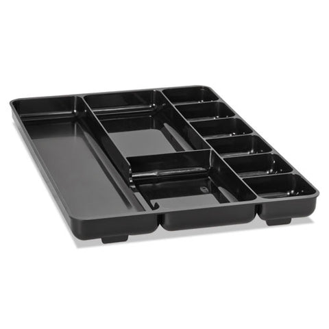 Regeneration Nine-section Drawer Organizer, 14 X 9.13 X 1.13, Plastic, Black