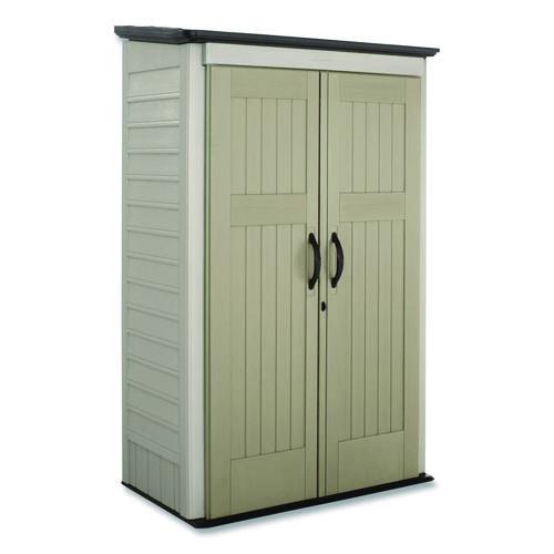 Vertical Storage Shed, 53 Cu Ft, 2.5 Ft X 4 Ft X 7 Ft, Sandstone/faint Maple