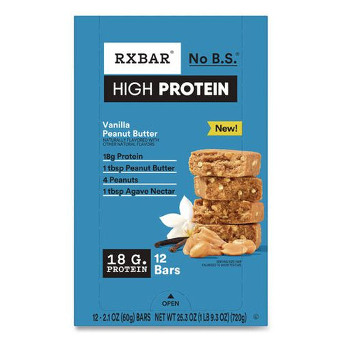 High Protein Vanilla Peanut Butter Bars, 2.1 Oz, 12/box