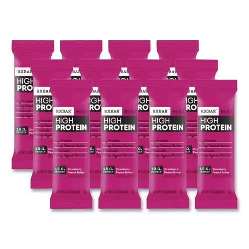 High Protein Strawberry Peanut Butter Bars, 2.1 Oz, 12/box