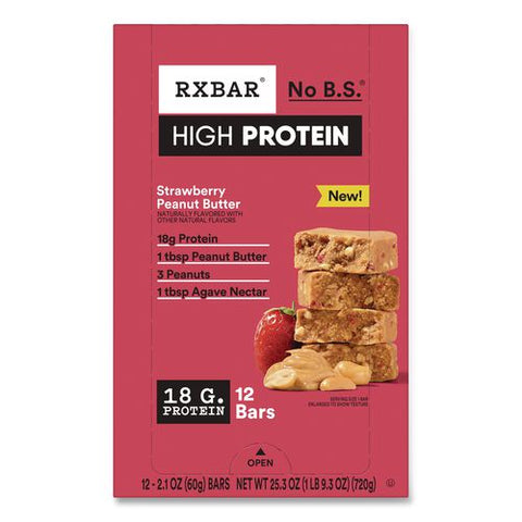 High Protein Strawberry Peanut Butter Bars, 2.1 Oz, 12/box