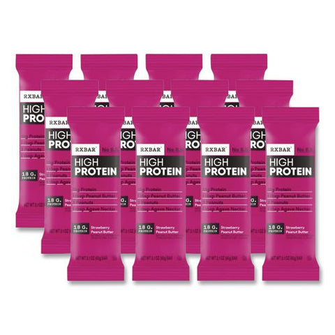 High Protein Strawberry Peanut Butter Bars, 2.1 Oz, 12/box