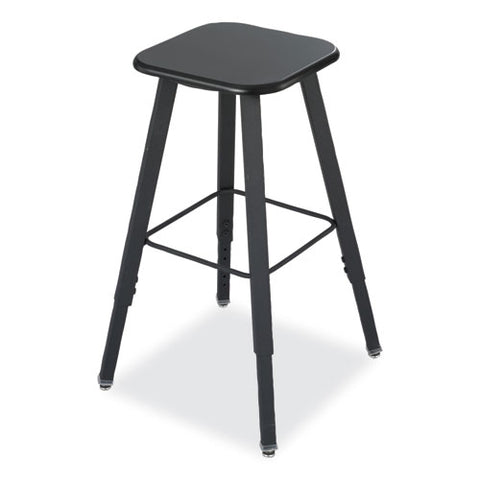 Alphabetter Adjustable-height Student Stool, Backless, Supports Up To 250 Lb, 35.5" Seat Height, Black