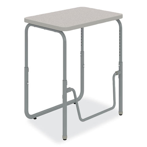 Alphabetter 2.0 Height-adjustable Student Desk With Pendulum Bar, 27.75 X 19.75 X 22 To 30, Pebble Gray