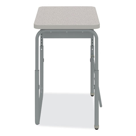 Alphabetter 2.0 Height-adjustable Student Desk With Pendulum Bar And Book Box, 27.75" X 19.75" X 22" To 30", Pebble Gray