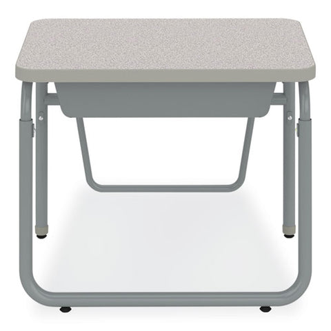 Alphabetter 2.0 Height-adjustable Student Desk With Pendulum Bar And Book Box, 27.75" X 19.75" X 22" To 30", Pebble Gray