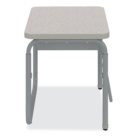 Alphabetter 2.0 Height-adjustable Student Desk With Pendulum Bar And Book Box, 27.75" X 19.75" X 22" To 30", Pebble Gray