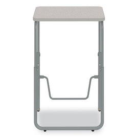 Alphabetter 2.0 Height-adjustable Student Desk With Pendulum Bar, 27.75" X 19.75" X 29" To 43", Pebble Gray
