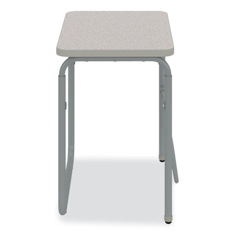 Alphabetter 2.0 Height-adjustable Student Desk With Pendulum Bar, 27.75" X 19.75" X 29" To 43", Pebble Gray