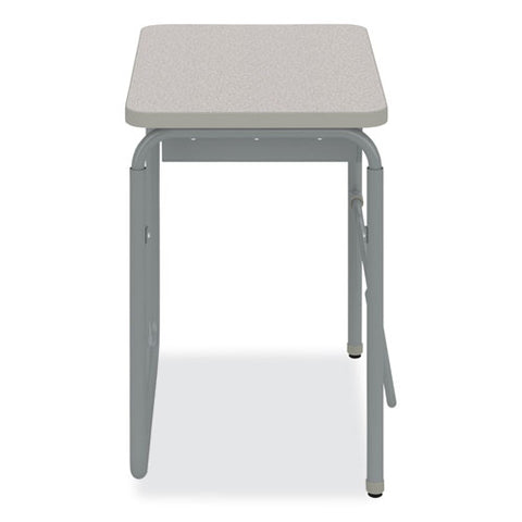 Alphabetter 2.0 Height-adjustable Student Desk With Pendulum Bar And Book Box, 27.75 X 19.75 X 29 To 43, Pebble Gray