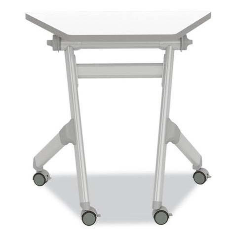 Learn Nesting Trapezoid Desk, 32.83" X 22.25" To 29.5", White/silver