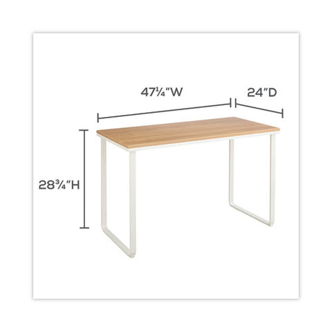 Steel Desk, 47.25" X 24" X 28.75", Beech/white