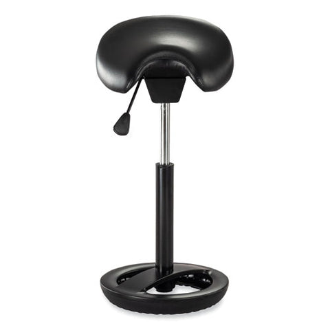 Twixt Extended-height Saddle Seat Stool, Backless, Supports Up To 300 Lb, 22.9" To 32.7" Seat Height, Black Seat