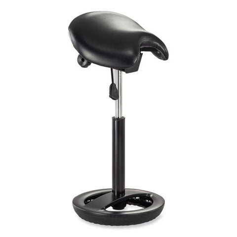 Twixt Extended-height Saddle Seat Stool, Backless, Supports Up To 300 Lb, 22.9" To 32.7" Seat Height, Black Seat