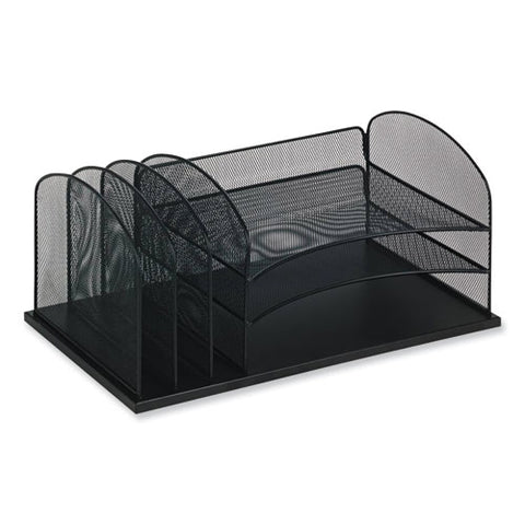 Onyx Desk Organizer With Three Horizontal And Three Upright Sections, Letter Size Files, 19.25 X11.5 X 8.25, Blue