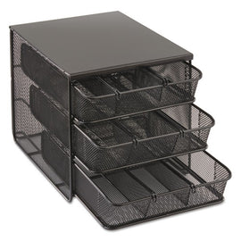 3 Drawer Hospitality Organizer, 7 Compartments, 11.5 X 8.25 X 8.25, Black