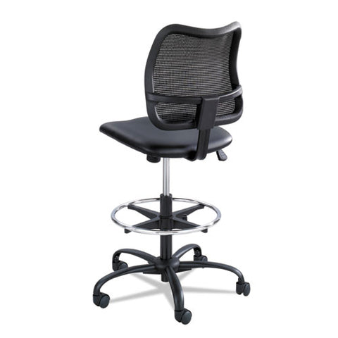 Vue Series Mesh Extended-height Chair, Supports Up To 250 Lb, 23" To 33" Seat Height, Black Vinyl Seat, Black Base