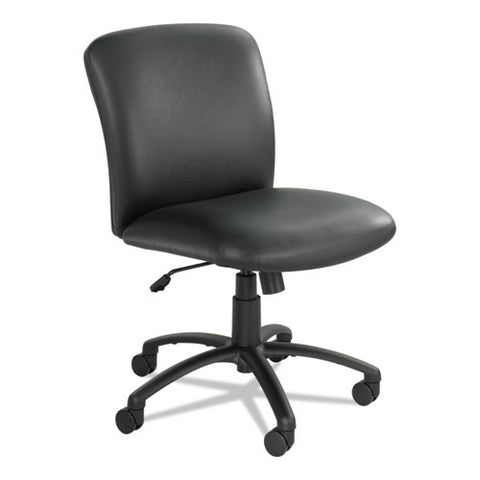 Uber Big/tall Series Mid Back Chair, Vinyl, Supports Up To 500 Lb, 18.5" To 22.5" Seat Height, Black