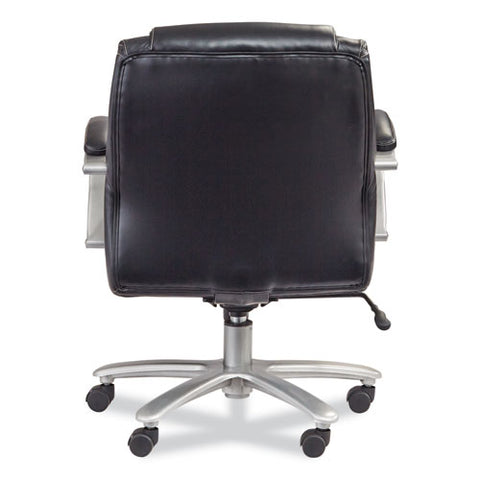 Lineage Big And Tall Mid Back Task Chair 24.5" Back, Supports 350 Lb, 19.5" To 23.25" Seat Height, Black Seat, Chrome Base