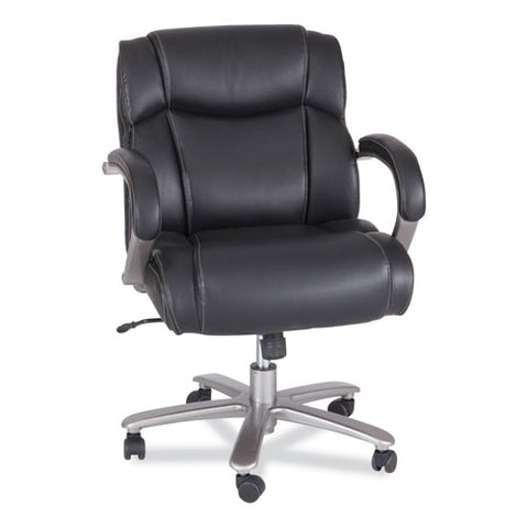 Lineage Big And Tall Mid Back Task Chair 24.5" Back, Supports 350 Lb, 19.5" To 23.25" Seat Height, Black Seat, Chrome Base