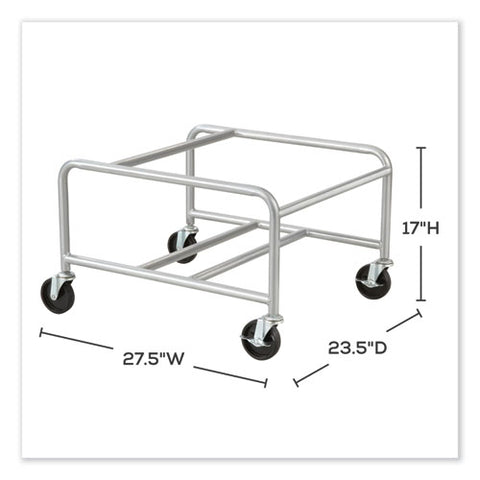 Sled Base Stack Chair Cart, Metal, 500 Lb Capacity, 23.5" X 27.5" X 17", Silver