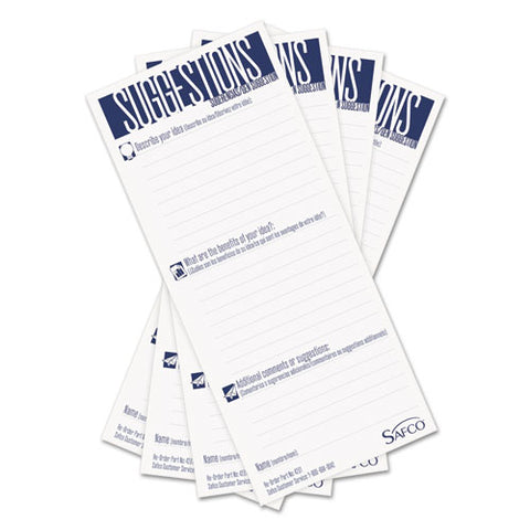 Suggestion Box Cards, 3.5 X 8, White, 25/pack