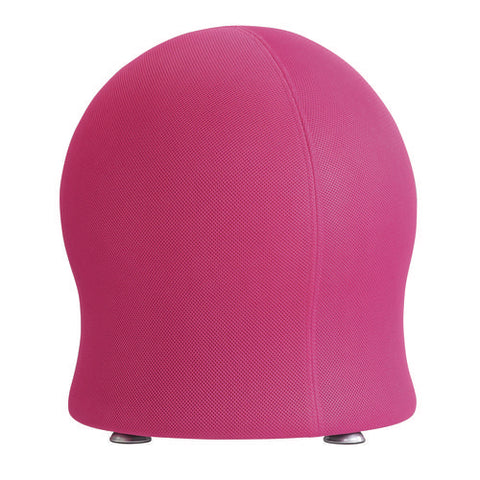Zenergy Ball Chair, Backless, Supports Up To 250 Lb, Pink Fabric Seat, Silver Base
