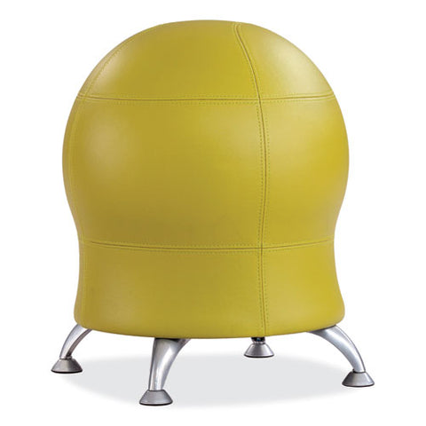 Zenergy Ball Chair, Backless, Supports Up To 250 Lb, Green Vinyl Seat, Silver Base