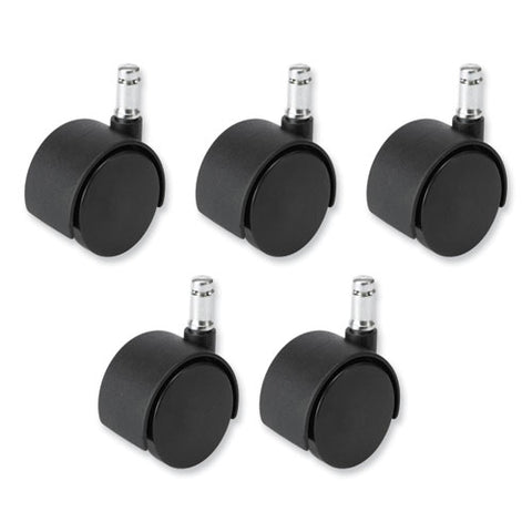 Task Master Carpet Casters, 2" Wheel, Black, 5/set